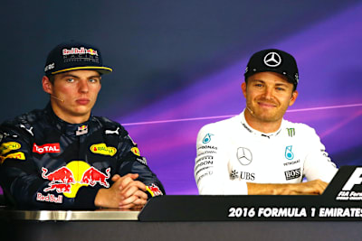 Max Verstappen 2016 mit Nico Rosberg