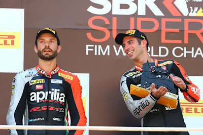 Am Schluss völlig zerstritten: Weltmeister Sylvain Guintoli und Marco Melandri