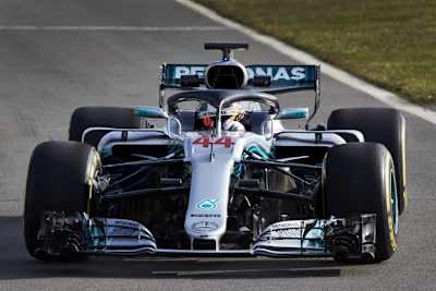 Lewis Hamilton beim ersten Test mit dem neuen Mercedes