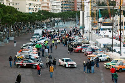 Die 20. AvD-Histo Monte bei der Zielankunft in Moanco