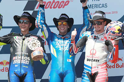 Das Podest in Austin: Rossi, Rins, Miller