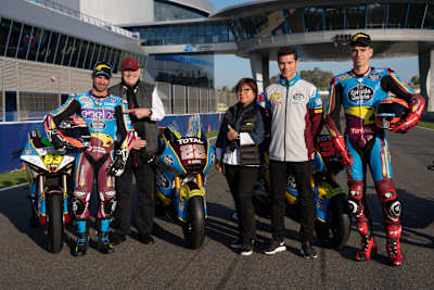 Links Mike di Meglio neben van der Straten – rechts Joan Olivé neben Augusto Fernandez