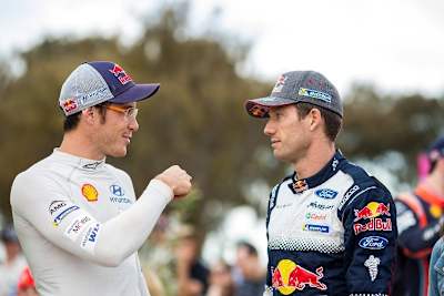 Der Vizechmapion Thierry Neuville und der Weltmeister Sébastien Ogier
