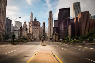 Leere Strassen in New York