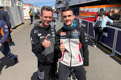 Peter Öttl mit seinem künftigen Schützling Aron Canet