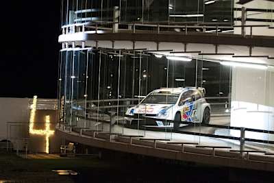 Sébastrien Ogier bei der Parkhaus-Wette in Nürnberg