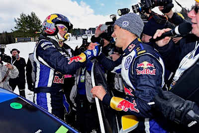 Andreas Mikkelsen (li.) und Sébastien Ogier