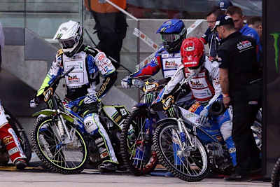 Die Weltmeister Chris Holder, Greg Hancock und Nicki Pedersen (v.l.)