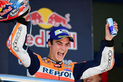 Dani Pedosa auf dem Podest in Jerez