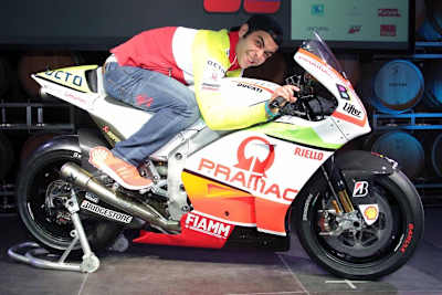 Danilo Petrucci bei der Pramac-Teamvorstellung gestern in der Toskana