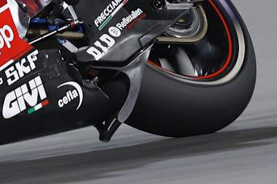 Der umstrittene Spoiler vor dem Hinterrad von Petrucci