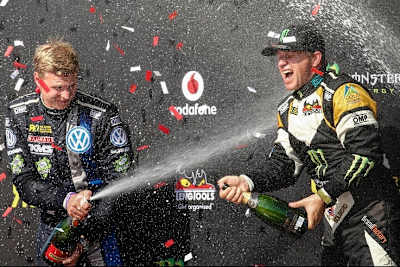 Johan Kristoffersson (li.) und Petter Solberg