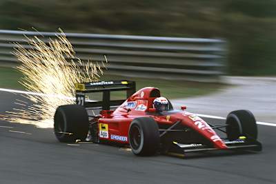 Alain Prost 1991 im Ferrari