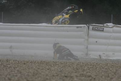 Heftiger Abflug im Warm-up 