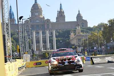 Der VW Polo GTI R5 auf dem Monbtjuic in Barcelona