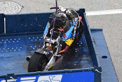 Die völlig zerstörte Kalex von Tito Rabat