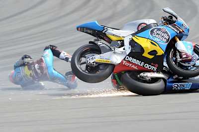 Auf dem Sachsenring wurde Rabat in der letzten Kurve von Franco Morbidelli abgeräumt