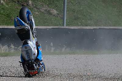 Die Honda RC213V von Rabat wurde arg ramponiert