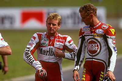 Wayne Rainey und Titelrivale Kevin Schwantz