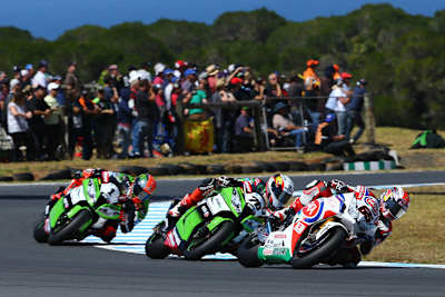 Auf Phillip Island kämpfte Jonathan Rea (65) gegen die Kawasaki-Werksfahrer