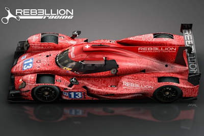 So soll der Oreca 07 von Rebellion Racing lackiert werden