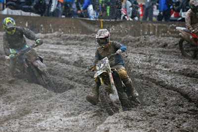 Chad Reed (#22) schlug sich im Schlamm von Crawfordsville beachtlich 