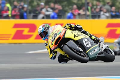 Alex Rins stand in seinem zweiten Moto2-Rennen bereits auf dem Podest