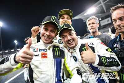 Valentino Rossi, Alessio «Uccio» Salucci und Luca Marini schafften es in Abu Dhabi aufs Podest