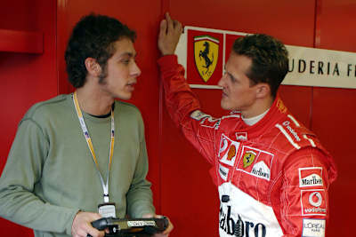 Valentino Rossi und Michael Schumacher