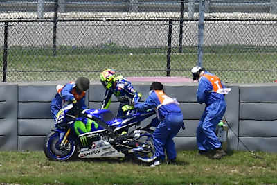 Valentino Rossi: Sturz in Runde 3 in Texas