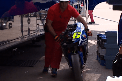 Valentino Rossis zerstörte Yamaha beim Aragón-Test