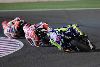 Im Rennen: Marc Márquez vor Dovizioso und Rossi