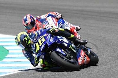 Valentino Rossi auf der Yamaha M1 in Jerez