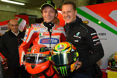 Valentino Rossi und Michael Schumacher 2012 in Le Mans