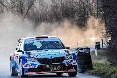 Kalle Rovanperä bei seinem letzten Skoda-Sieg