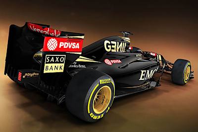 Die Saxo-Bank auf dem Lotus-Renner von 2015