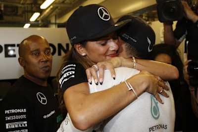 Da war noch alles gut: Scherzinger und Hamilton in Abu Dhabi