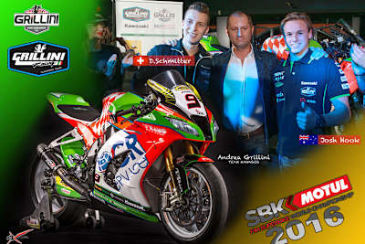 Grillini Kawasaki: Dominic Schmitter, Andrea Grillini und Joshua Hook (v.l.)