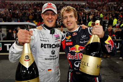 Die Formel-1-Rekordhalter Michael Schumacher und Sebastian Vettel