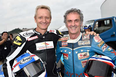 Kevin Schwantz und Franco Uncini