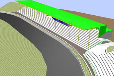 Entwurf der neuen Tribüne in Güstrow