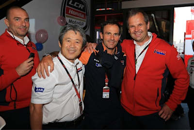 HRC: Livio Suppo, Keijiro Koinuma, Alberto Puig und Adi Stadler (v. li.)