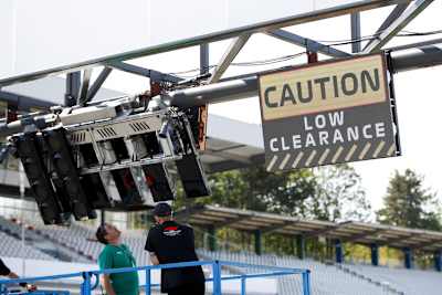 Die Startampel musste repariert werden