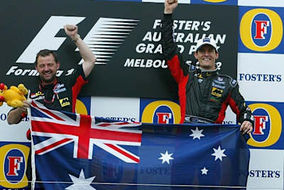 Paul Stoddart 2002 in Melbourne mit Mark Webber