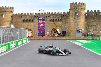 Lewis Hamilton in Baku 2018