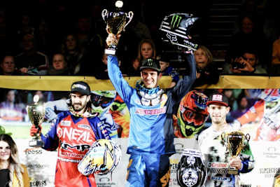 Tagespodium Fabien Izoird, Cedric Soubeyras und Cole Martinez (v.l.n.r.)