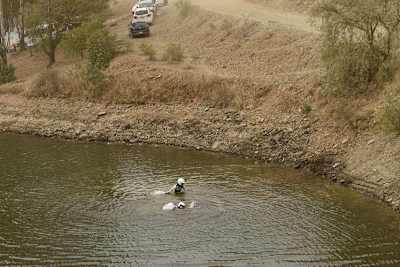 Ott Tänak bei seinem unfreiwilligen Bad in Mexiko 2015