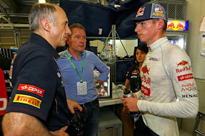 Franz Tost in Suzuka mit Jos und Max Verstappen