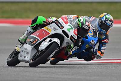 Im Rennen: Efren Vazquez (7) im Kampf gegen Alex Márquez 