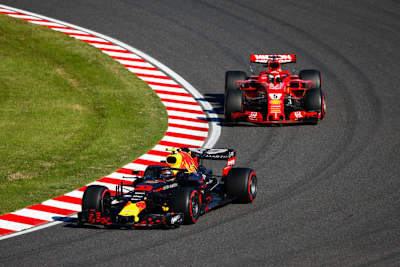 Max Verstappen und Sebastian Vettel nach dem Spanien-GP